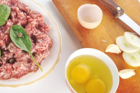 Ingredients for  cutlet Stock Photos