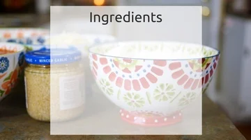 A Ingredients empty list against a cooking background with kitchen foods 스톡 동영상 86140033