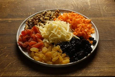 Ingredients on a flat plate Stock Photos