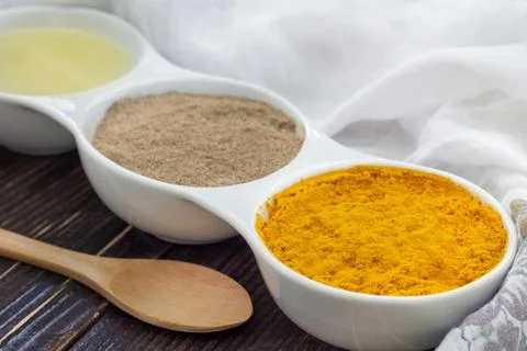 Ingredients for golden paste Stock Photos