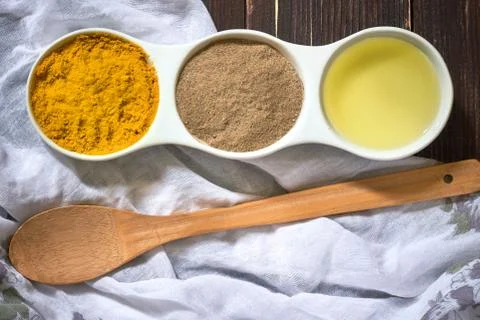 Ingredients for golden paste Stock Photos