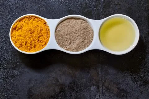 Ingredients for golden paste Stock Photos