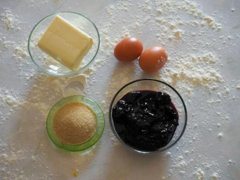 Ingredients for an homemade pie Stock Photos