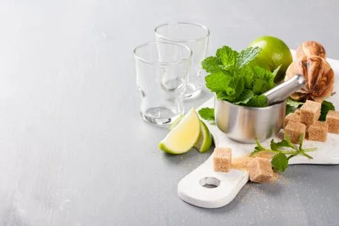 Ingredients for making mojitos Foto stock