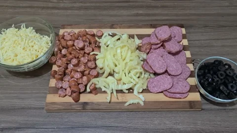 Ingredients For Making Pizza Stock Footage 164659306