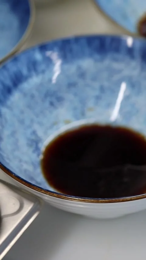 Ingredients for making sushi in a restaurant Video stock 332489867