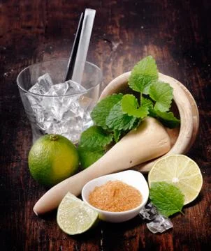 Ingredients for mojito Stock Photos