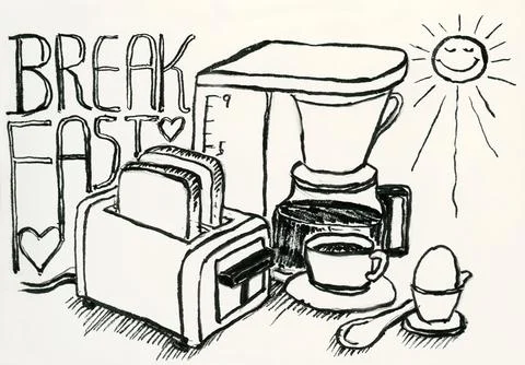 Ingredients of a nice breakfast Stock Illustration