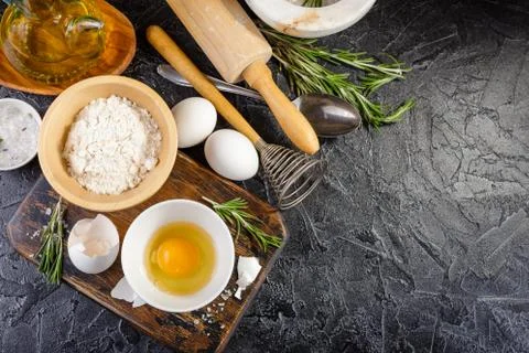 Ingredients for pie, bread or pasta Stock Photos