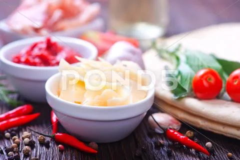 Ingredients for pizza Stock Photos