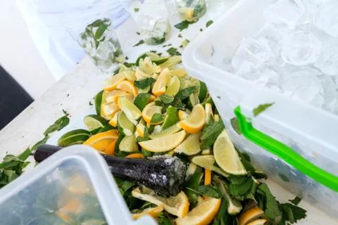 Ingredients for a refreshing Mojito 库存照片