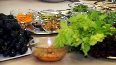 Ingredients for salad Stock Footage 97714071