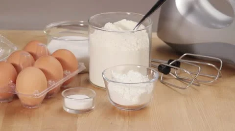 Ingredients for sponge cake Stock Footage 24670925