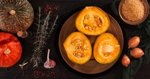 Ingredients for squash risotto Stock Photos