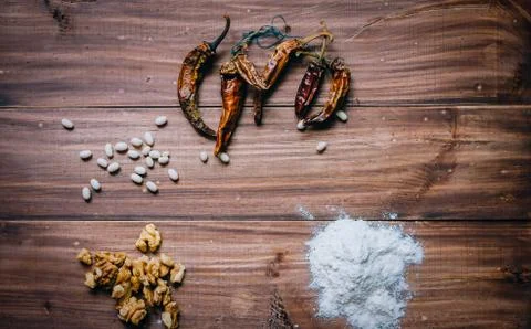 Ingredients On Table Stock Photos