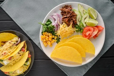 Ingredients for taco shell Stock Photos