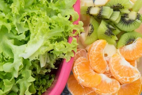Ingredients for vegetable salad Stock Photos
