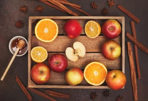 Ingredients for winter drinks Stock Photos