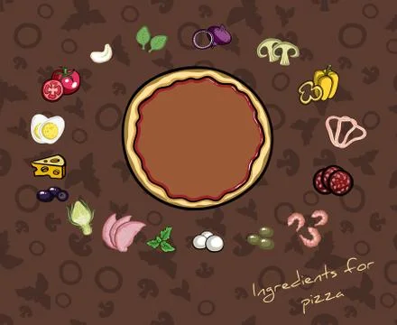 Ingredients For Your Pizza Stock Illustration