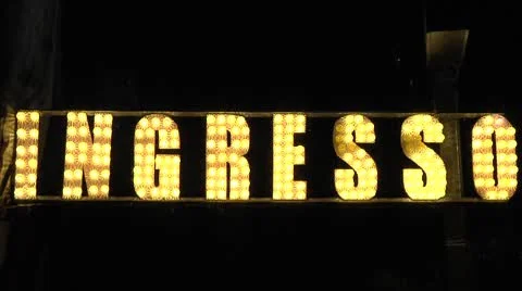 "INGRESSO". Sign. Видео 8862412
