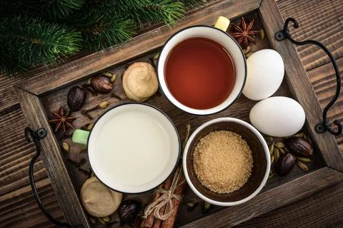 Ingridients for eggnog Foto stock
