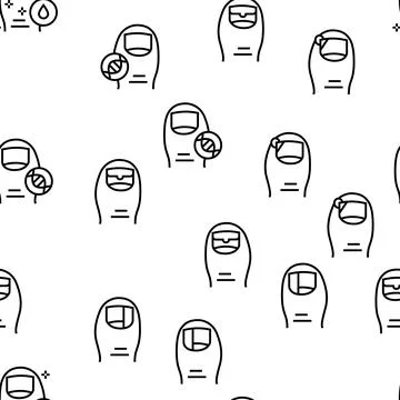 Ingrown Nail Disease Vector Seamless Pattern Illustrazione stock