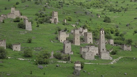 Ingushetia, ancient city Eghikal Stock Footage 81205477