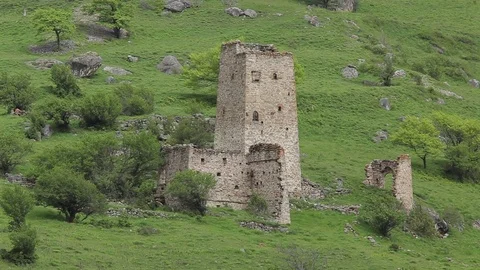 Ingushetia, ancient city Eghikal Stock Footage 81208713