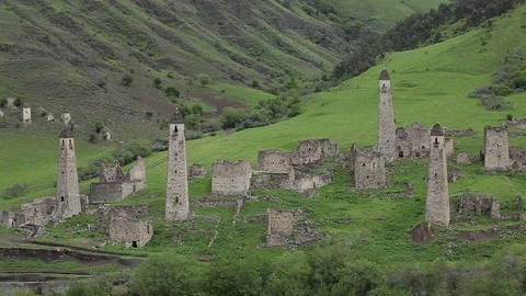 Ingushetia, ancient settlement Tagrim Stock Footage 81208702