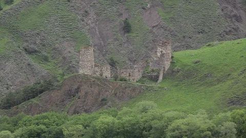 Ingushetia, ancient settlement Tagrim Stock Footage 81213178
