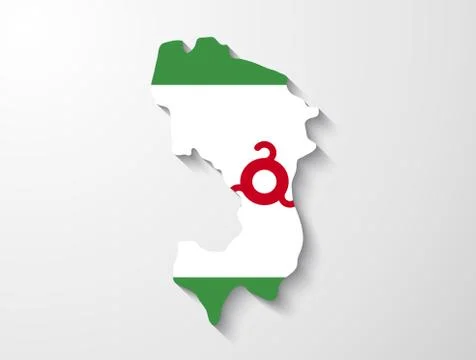 Ingushetia  country map with shadow effect presentation Stock Illustration