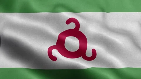 Ingushetia flag Front Stock Footage 318665833