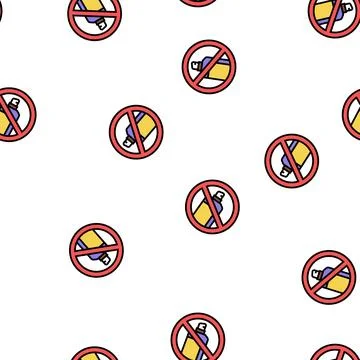 Inhalants sprayer addiction vector seamless pattern Stock Illustration