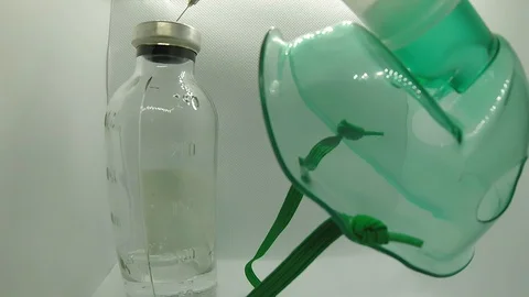 Inhalation with saline Stock Footage 128226851