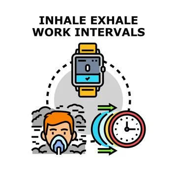 Inhale exhale work intervals breathing technique Illustrazione stock
