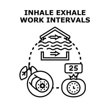 Inhale exhale work intervals concept vector illustration Stock Illustration