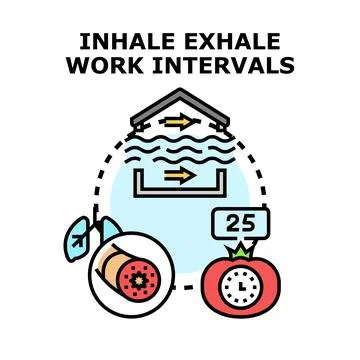 Inhale exhale work intervals concept vector illustration Stock Illustration