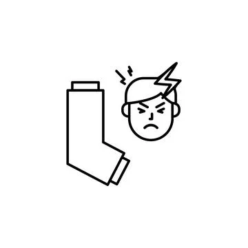 Inhaler, allergic face icon. Element of problems with allergies icon. Thin line Illustrazione stock