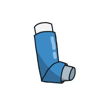Inhaler for asthma doodle icon, vector illustration Stock Illustration