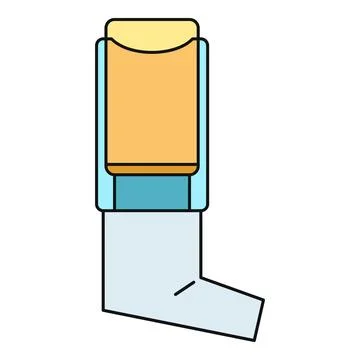 Inhaler device helping manage asthma and breathing illness Stock Illustration