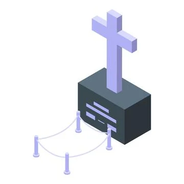 Inheritance funeral icon, isometric style Stock Illustration