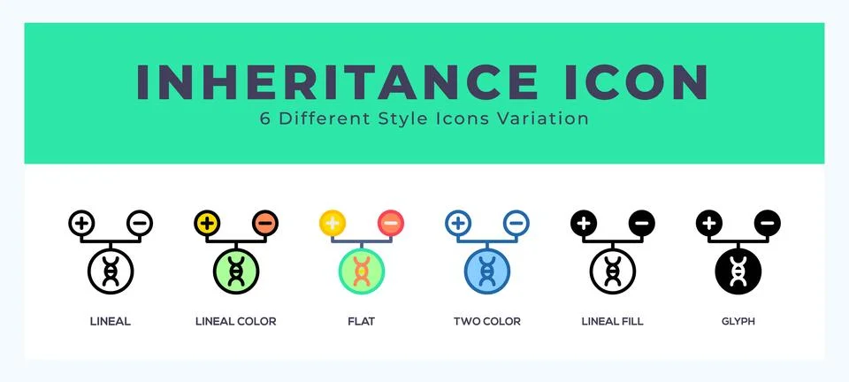 Inheritance icon set. Design elements for logo Stock Illustration