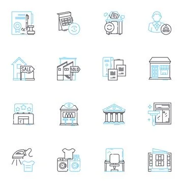 Inheritance linear icons set. Bequest, Probate, Estate, Succession, Heirloom Illustrazione stock