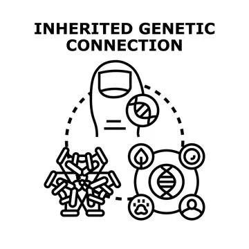 Inherited genetic connection concept creating dna molecule Stock Illustration