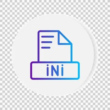 Ini document format file icon. with gradient outlines. vector illustration. Illustrazione stock