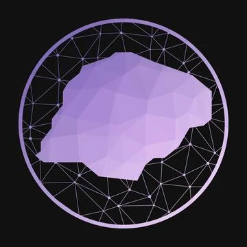 Inisheer icon. Vector polygonal map of the island. Inisheer icon in geometr.. Illustrazione stock