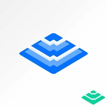 Initial 3D W font cut square rectangle typography monogram unusual イラスト素材