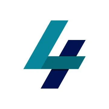 Initial 4 Number Abstract Symbol Stock Illustration