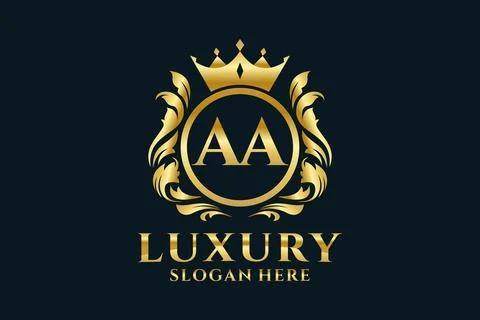 Initial AA Letter Royal Luxury Logo template in vector art for luxurious br.. Stock Illustration