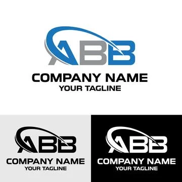 Initial ABB letter modern typography logo design template Stock Illustration